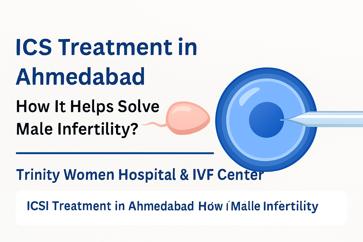 Advanced ICSI treatment process in Ahmedabad by Trinity Women Hospital & IVF Center showing sperm injection into egg for male infertility care.